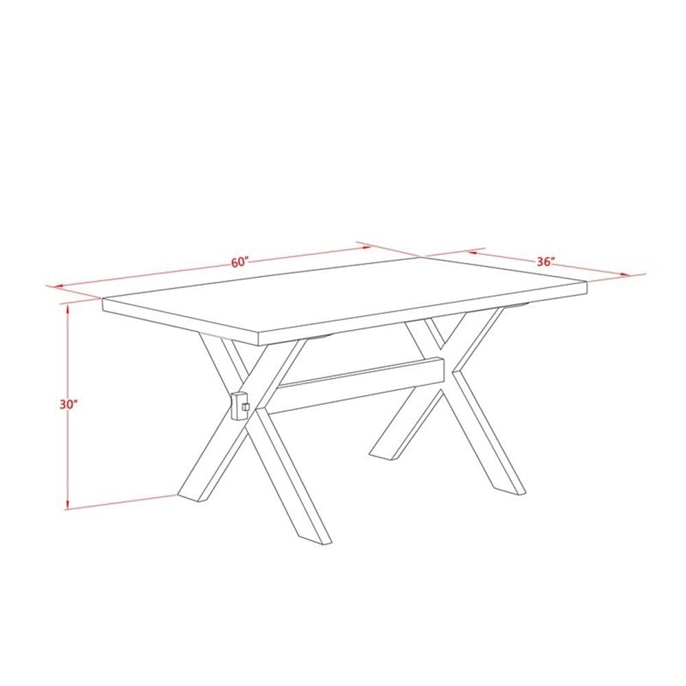 7 Piece Dining Set with 36x60 Inch Table and 6 Black Chairs Q74709