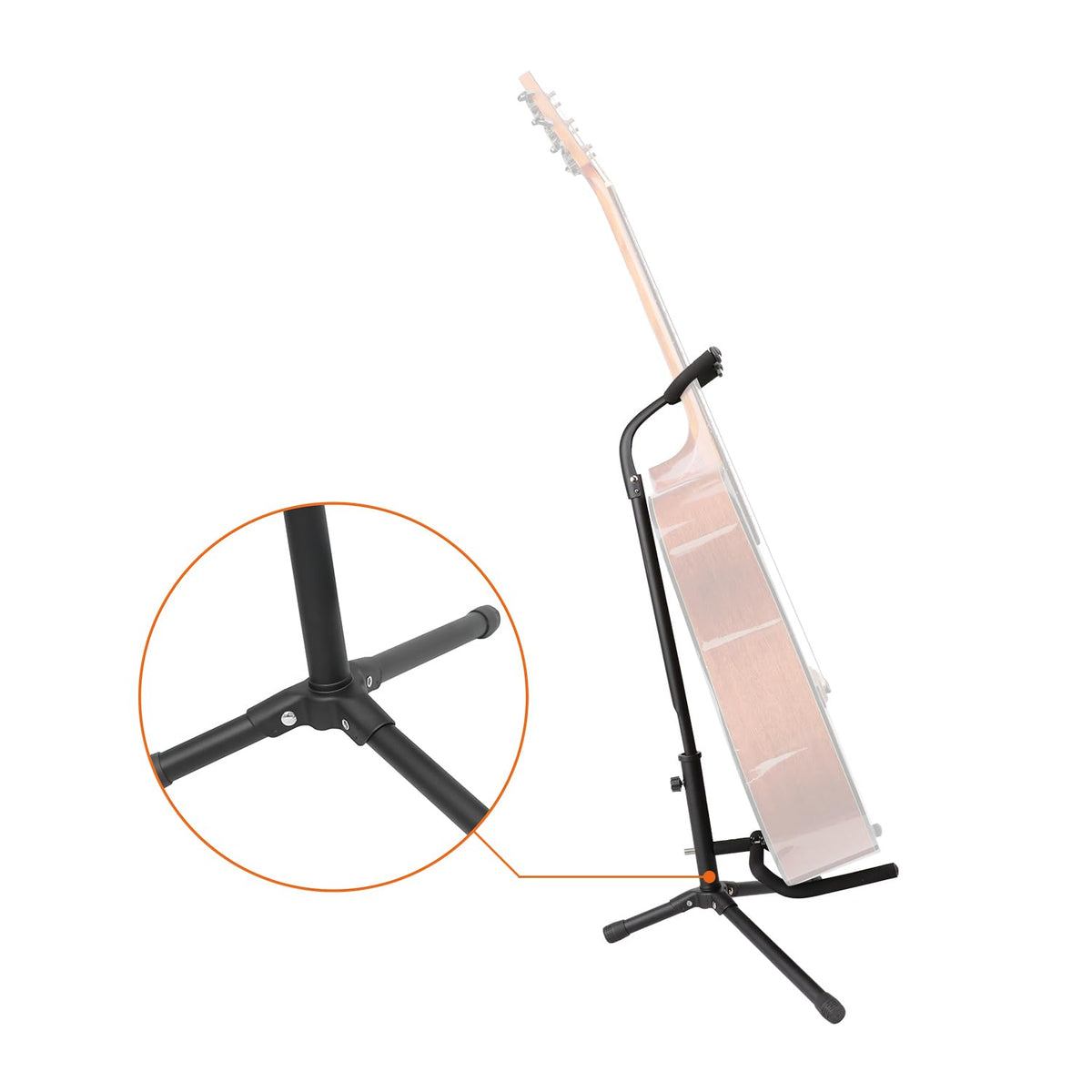 Black Height Adjustable Foldable Guitar Stand P173