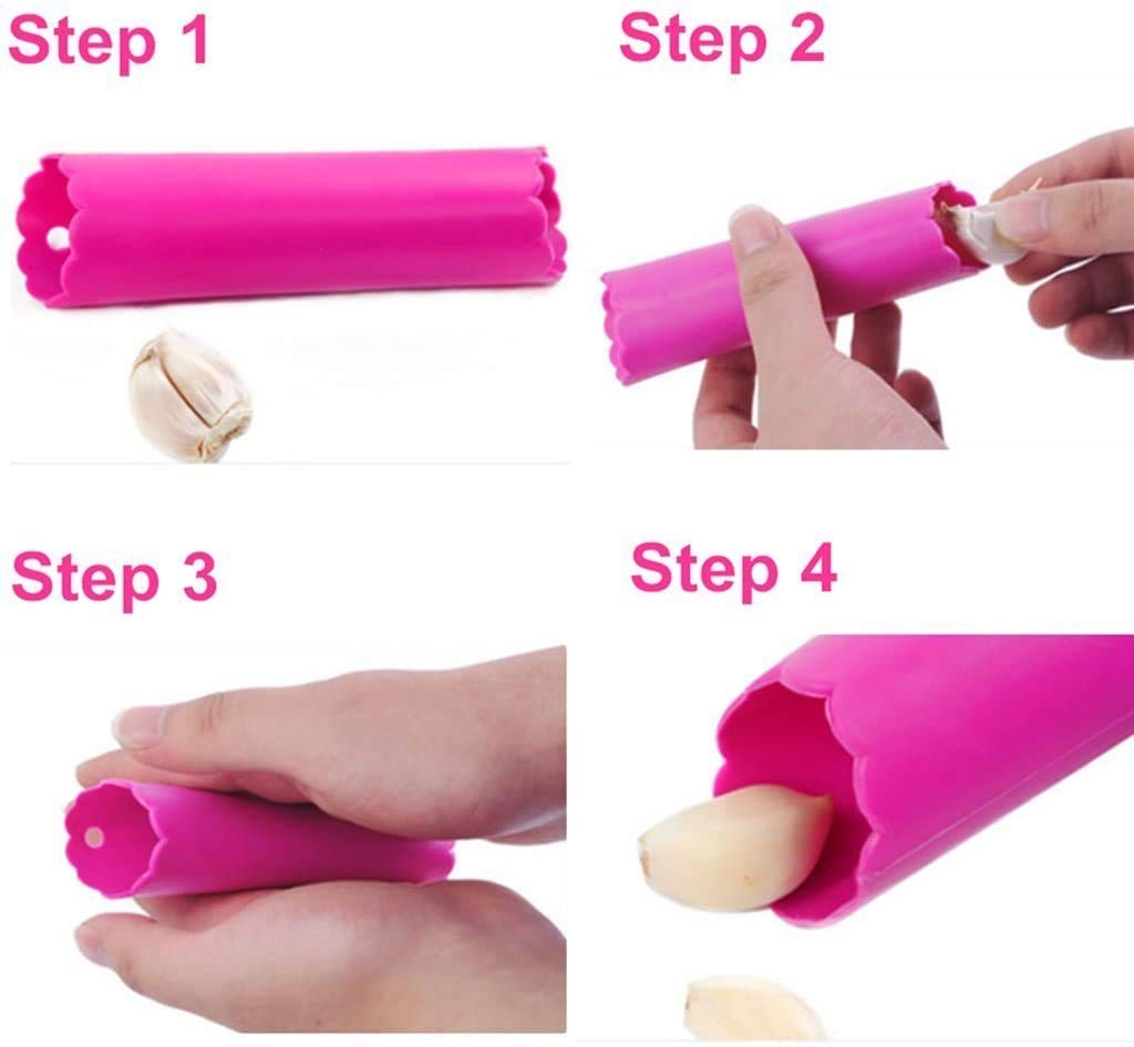 Stainless Steel Garlic Press with Silicone Peeler S60308