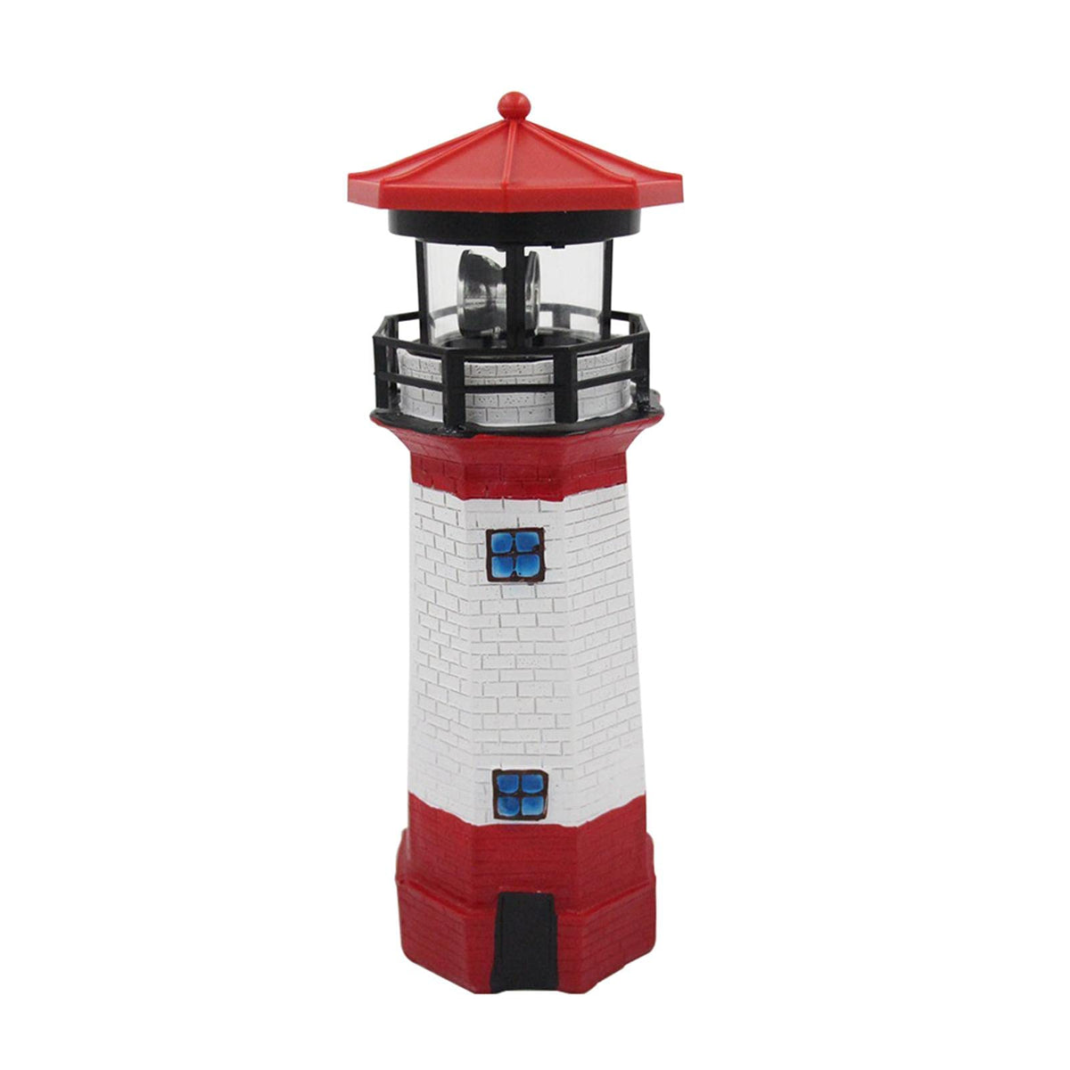 Solar Lighthouse Garden Statue with Rotating Lamp P9648