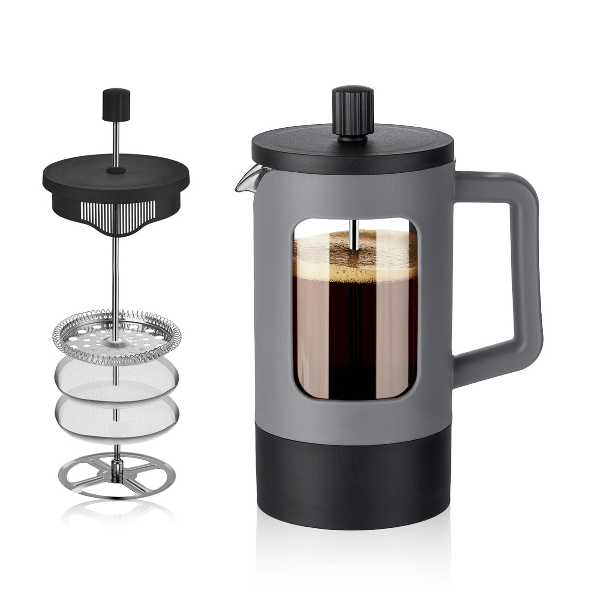 21 oz Heat-resistant Borosilicate Glass French Press Coffee Maker H259