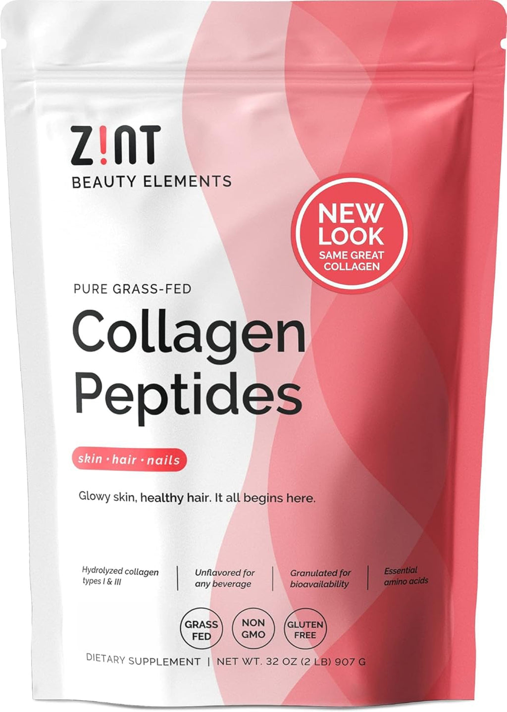 Collagen Peptides Powder 32 oz Grass-Fed Hydrolyzed Type I & III Unflavored C792968