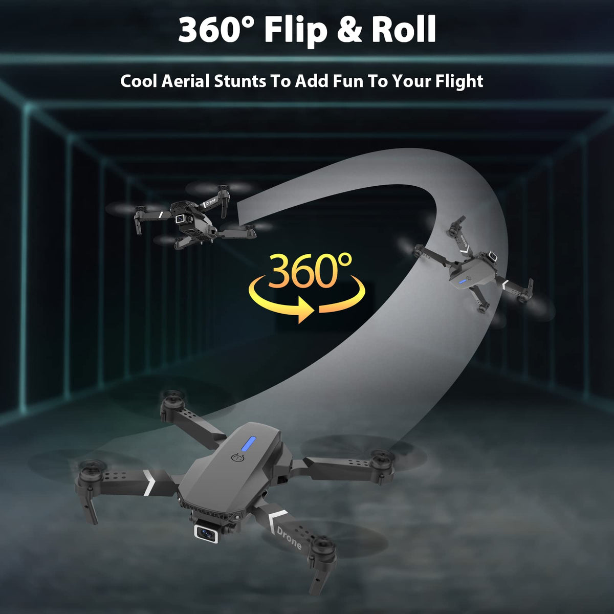 Foldable RC Quadcopter Drone with 1080P Camera, 2 Batteries, Carrying Case O137520