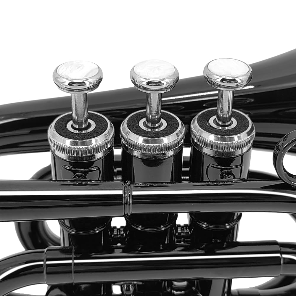Brass B Flat Nickel Plated Pocket Trumpet with 7C Mouthpiece B7021