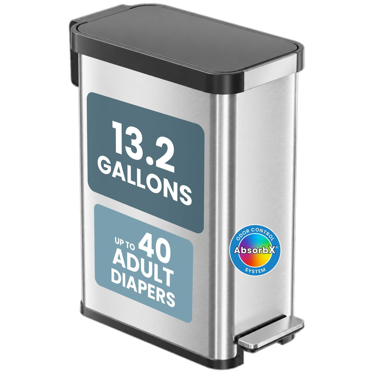 13 Gallon Stainless Steel Diaper Pail Y498