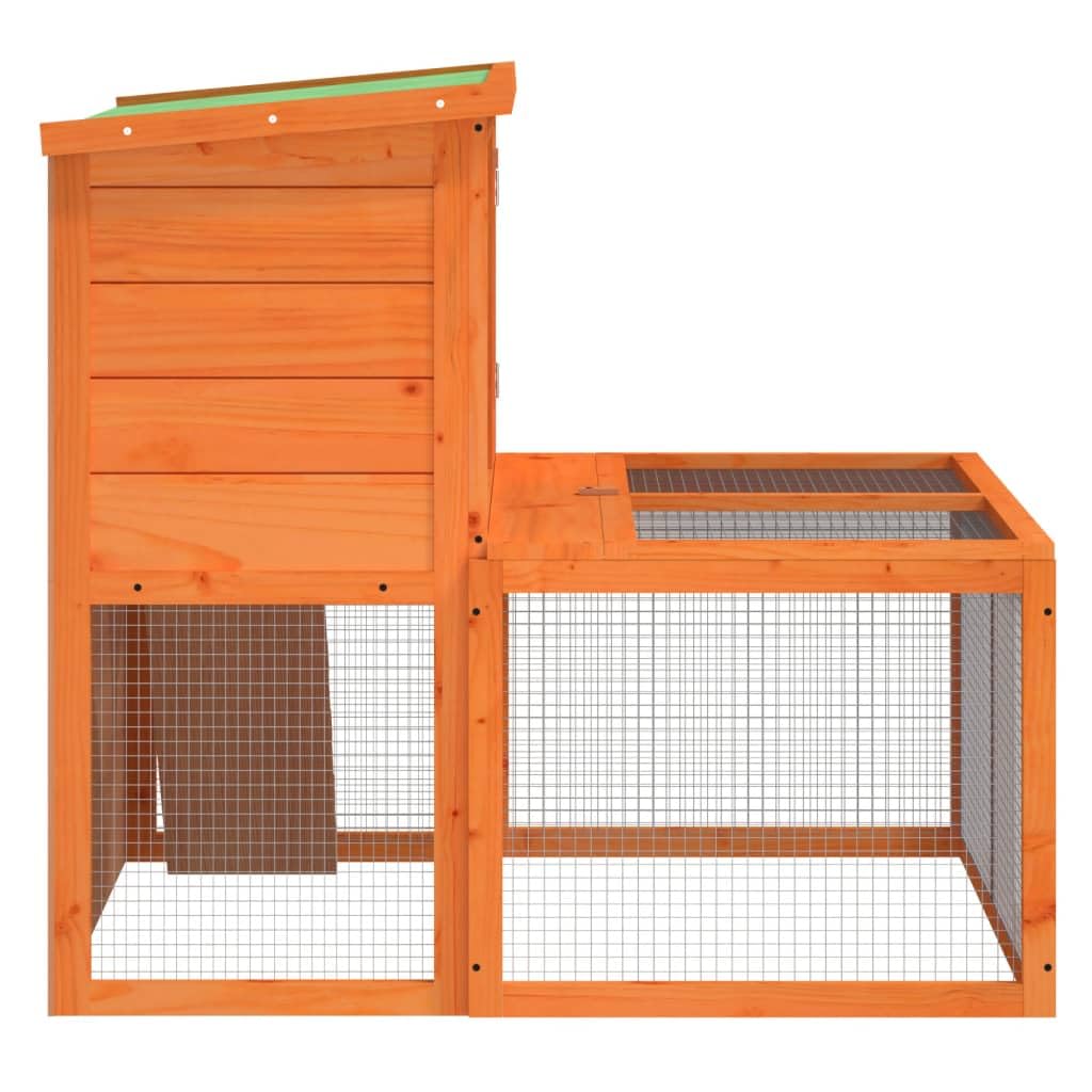 2-Tier Wooden Rabbit Hutch with Run J172
