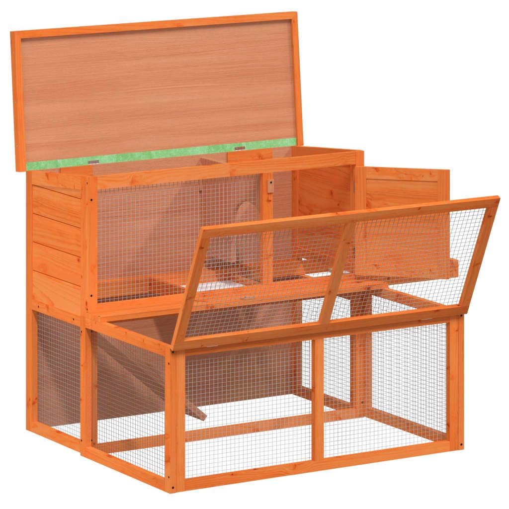 2-Tier Wooden Rabbit Hutch with Run J172