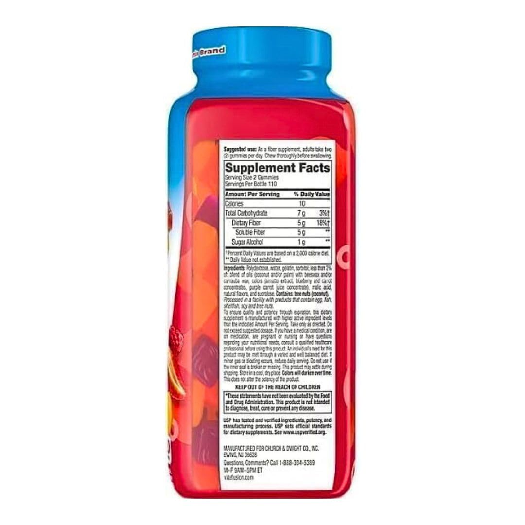 Sugar Free Peach Raspberry BlackBerry Fiber Gummies 220 Count 2 Pack D66105