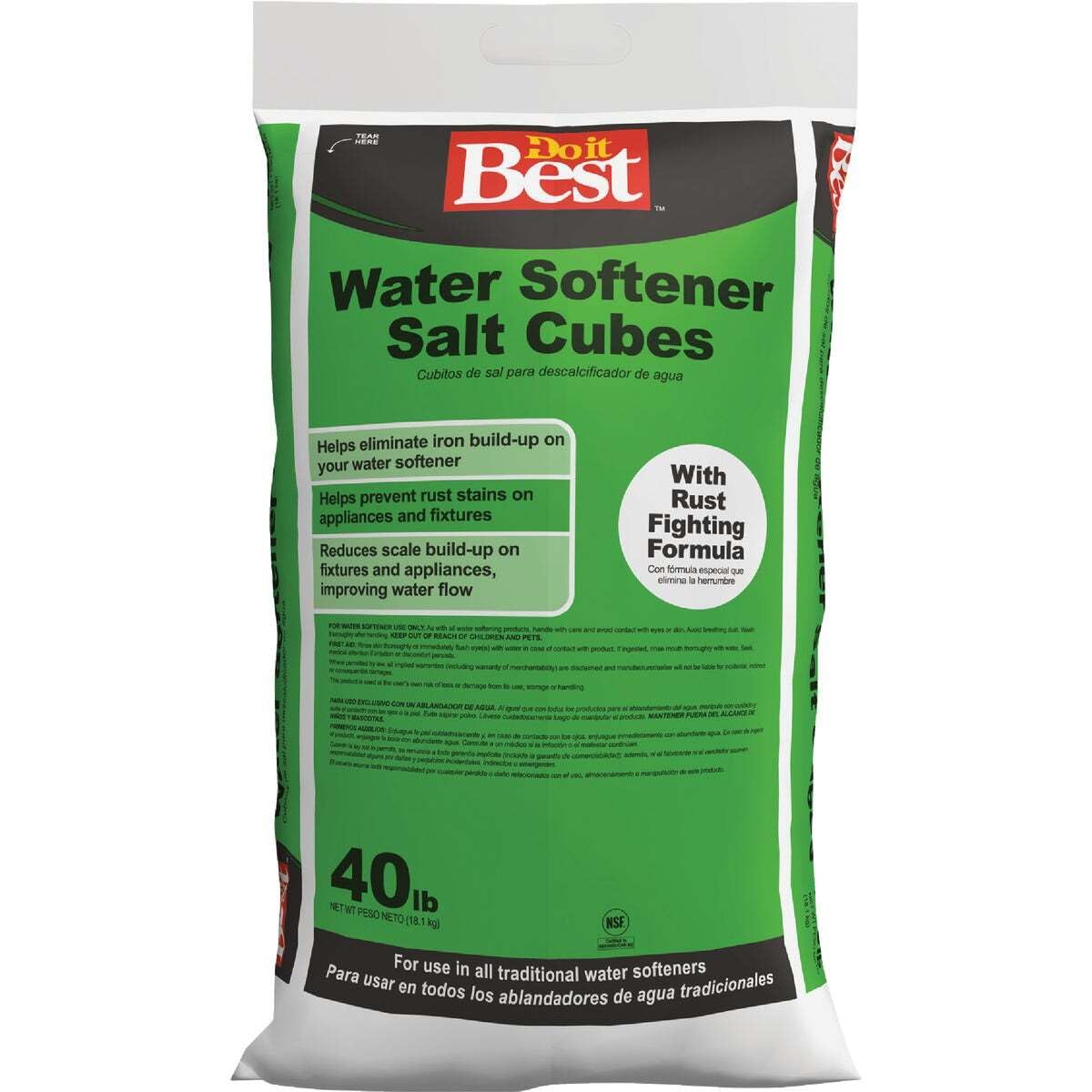 40 Lb. Water Softener Salt Cubes with Rust Remover B5047