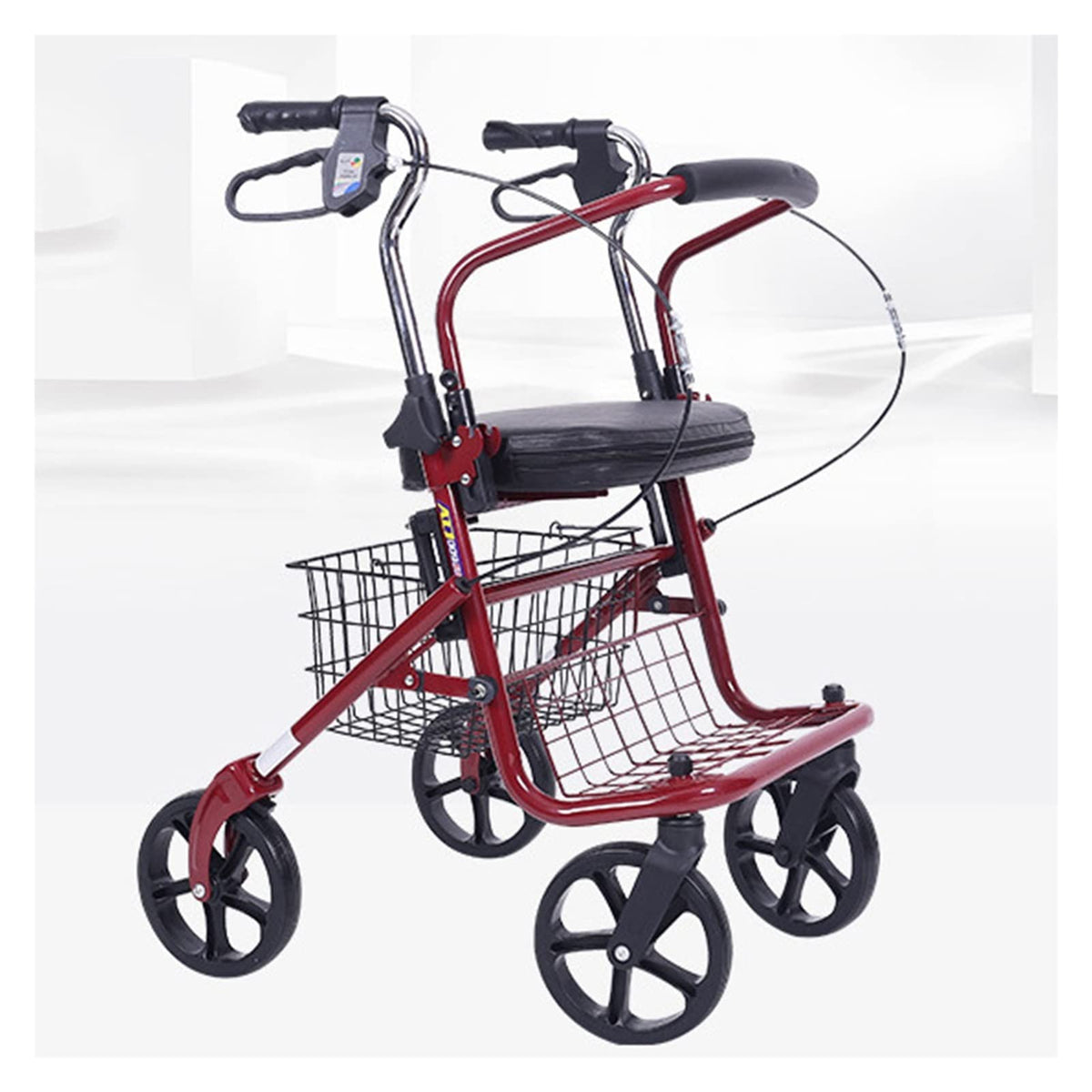 Upright Folding Rollator Walker with Seat A6794