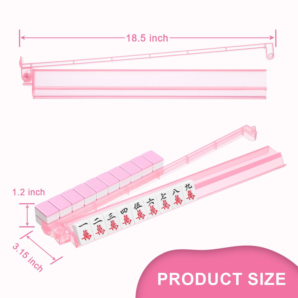 Clear Mahjong Racks with Pushers, 4-Pack Non-Slip Acrylic T2432