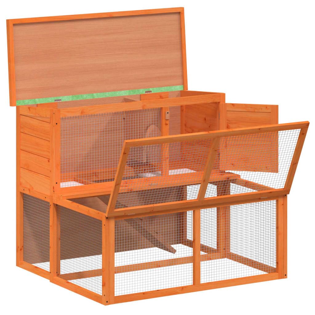 2-Tier Wooden Rabbit Hutch with Run J172