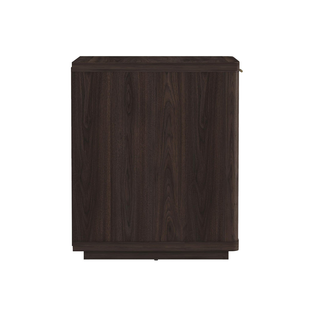 Brown Set of 2 Nightstands with Drawer and Open Shelf H7519