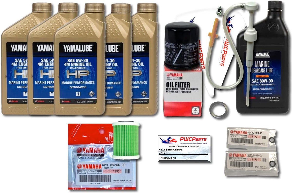 2006+ Outboard Oil Change Kit 5W-30 Synthetic Fuel Filter Gear Lube Gaskets D667