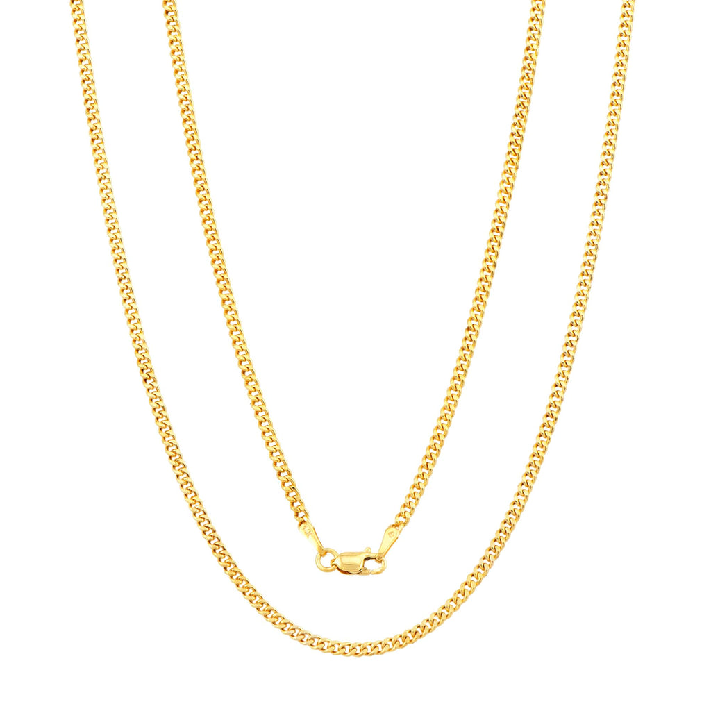 14K Gold Cuban Link Chain Necklace with Lobster Clasp C409262