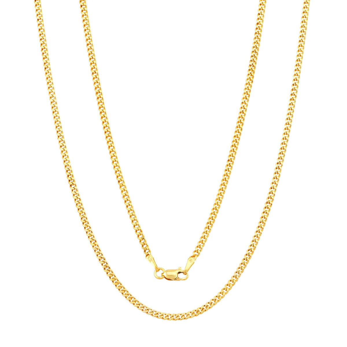 14K Gold Cuban Link Chain Necklace with Lobster Clasp C409262