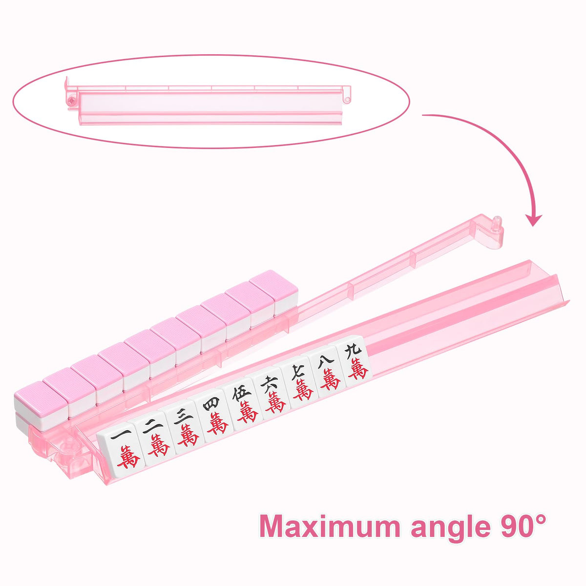 Clear Mahjong Racks with Pushers, 4-Pack Non-Slip Acrylic T2432