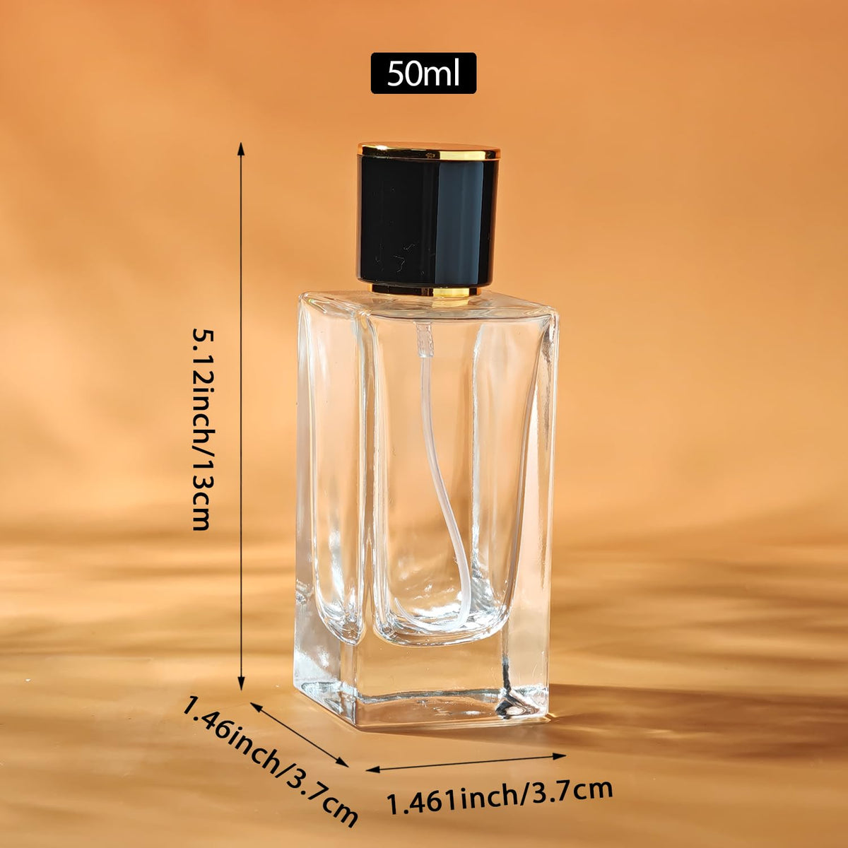 2 Pack 50ml Glass Spray Perfume Bottle Atomizer W1483
