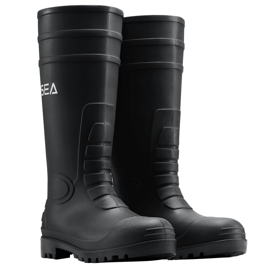 Men's Steel-Toe Waterproof Rubber Rain Boots N89601