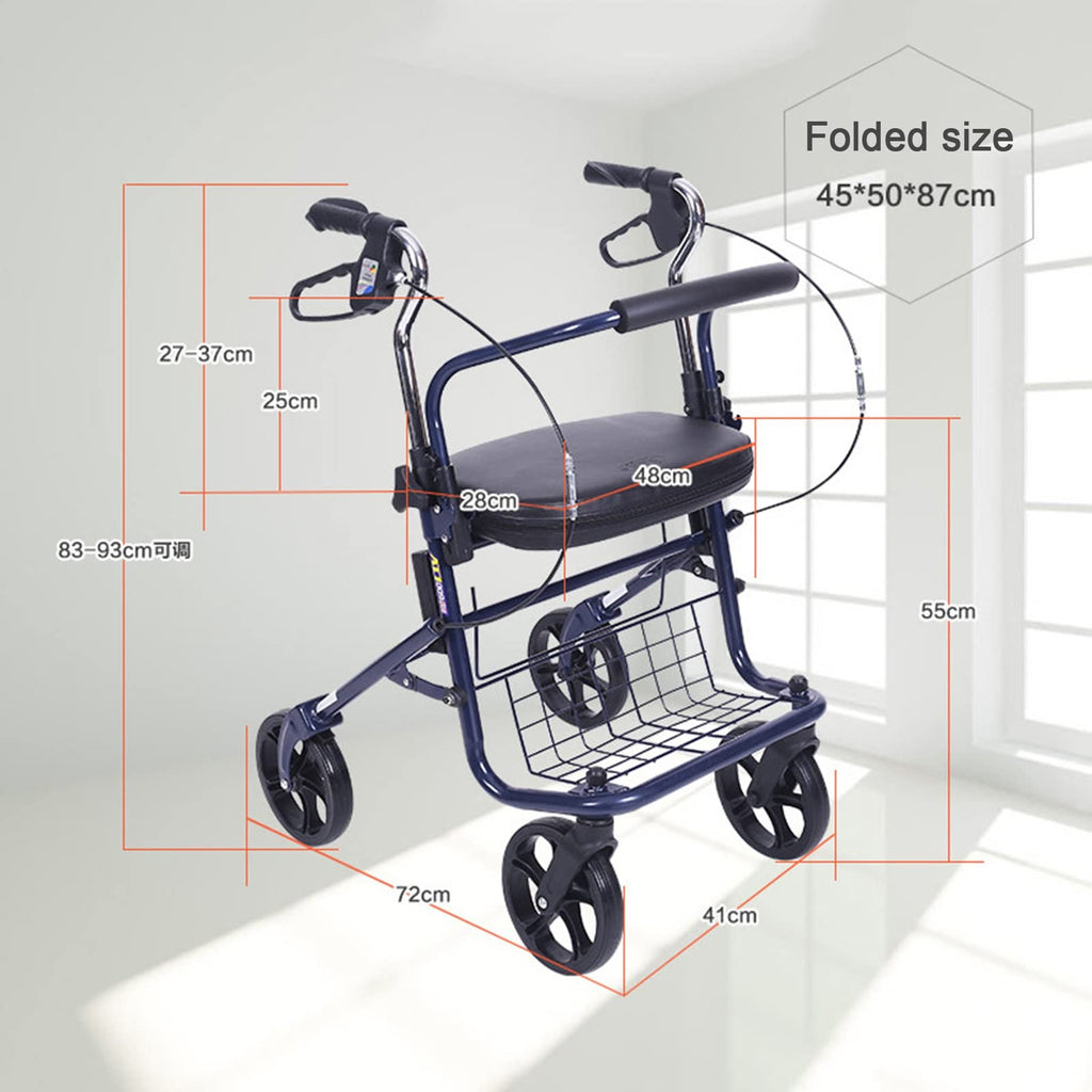 Upright Folding Rollator Walker with Seat A6794