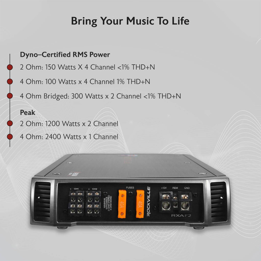 4-Channel Class A/B Car Amplifier 2400W Peak Q21612