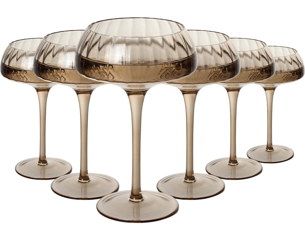 Smoke Gray Coupe Glasses Set of 6 L951649
