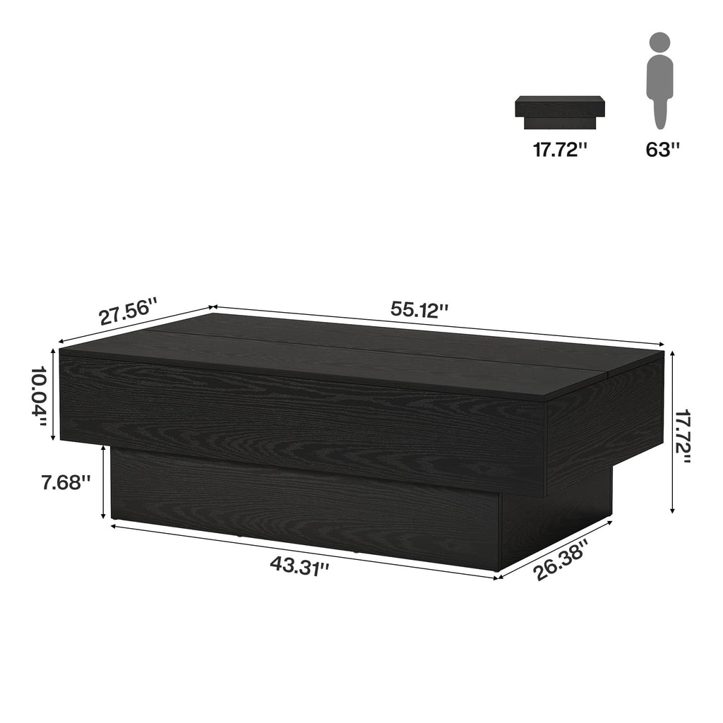 Black Rectangle Coffee Table I1036