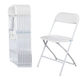 10 Pack White Folding Chairs 350LBS Capacity Steel A14292