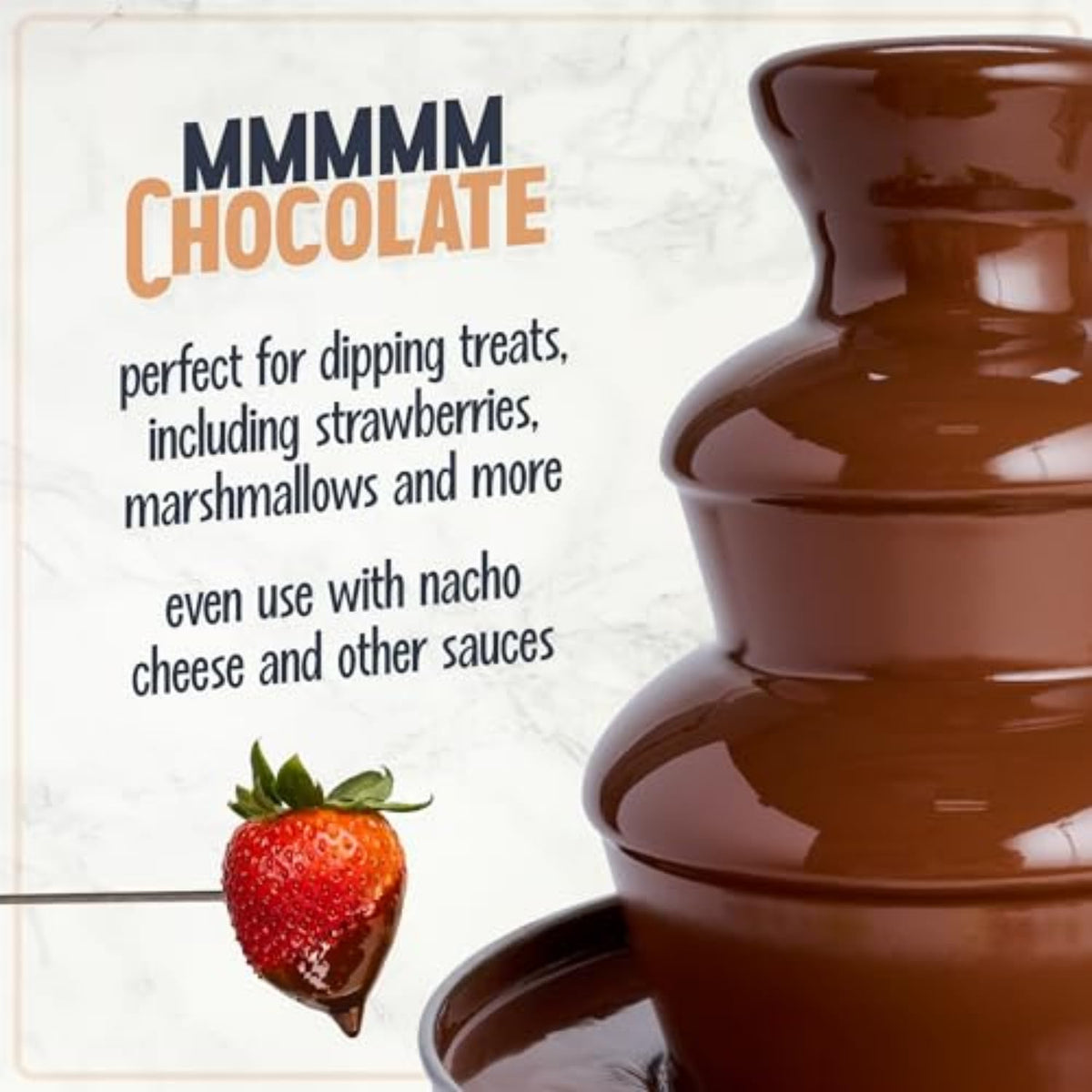 3 Tier Electric Chocolate Fondue Fountain Machine 24-Ounce Black R7015