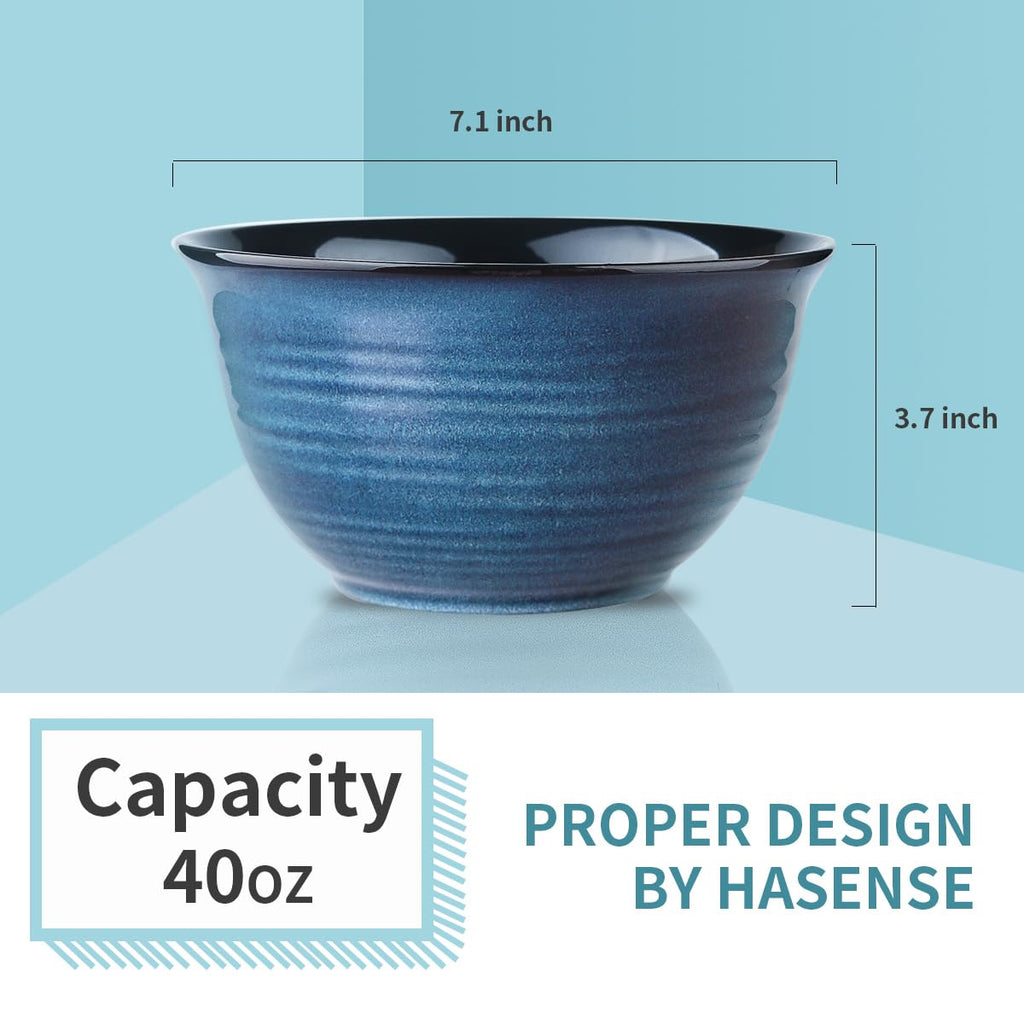 Ceramic 32 oz Pasta Bowls Set of 4 and 40 oz Soup Bowls Set of 4 Z77016