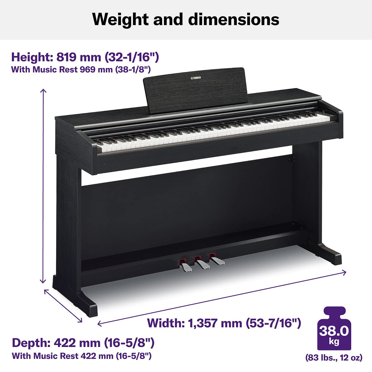 Black Digital Console Piano with Bench G6649