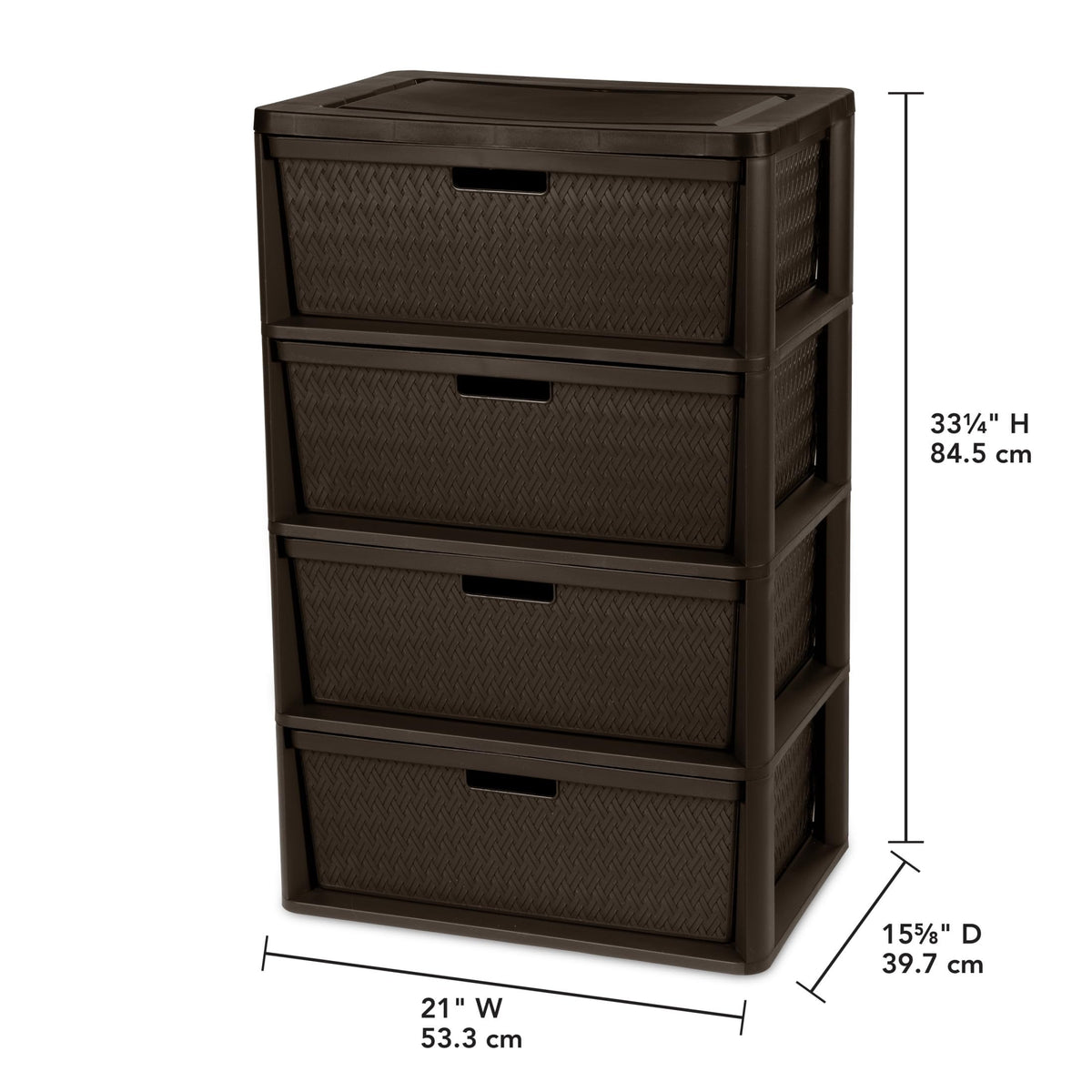 4 Drawer Plastic Storage Organizer Brown K982602