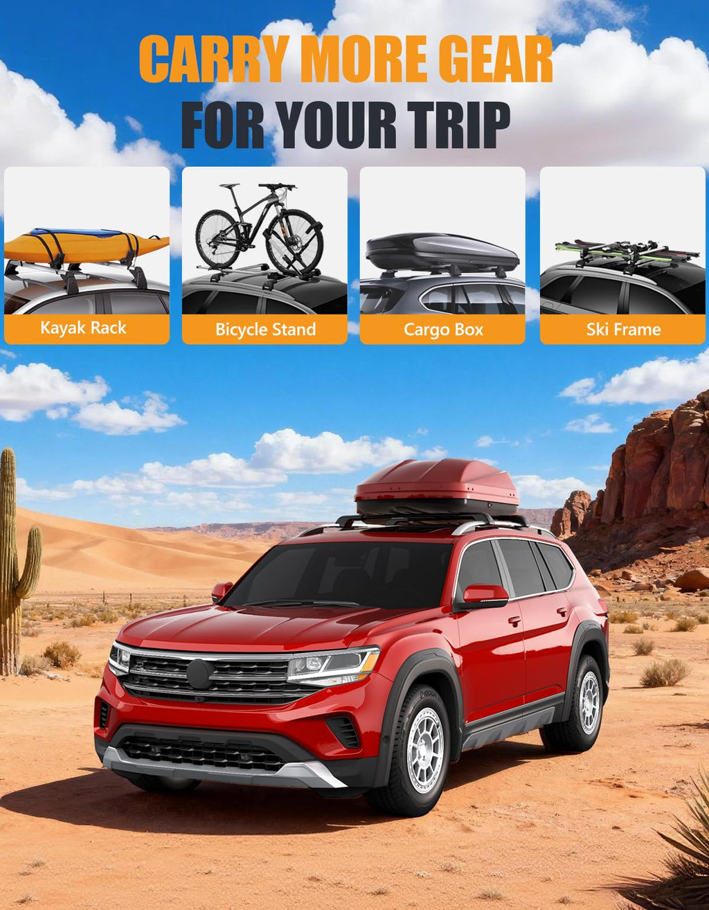 300lb Roof Rack Cross Bars Y833