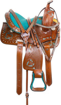Leather Barrel Saddle with Headstall, Reins and Breast Collar V886836