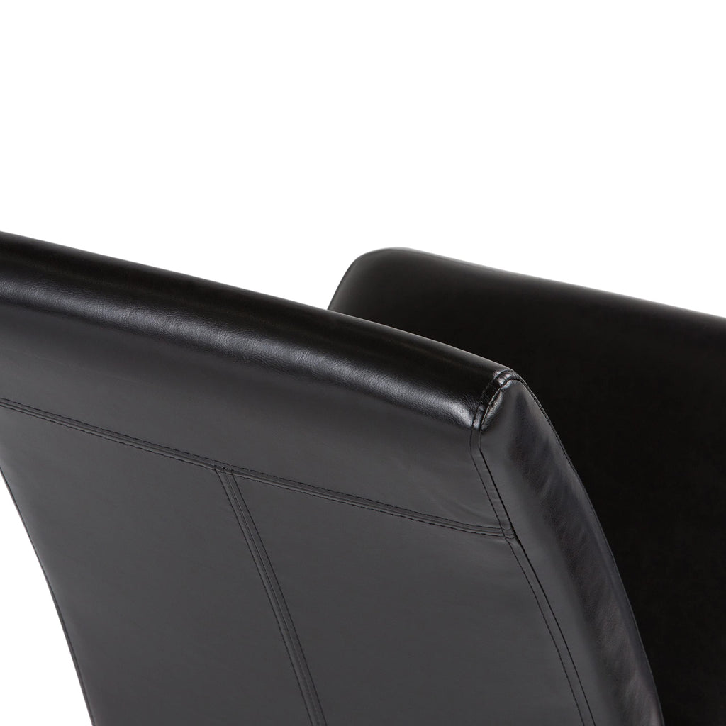 Black Vegan Leather Dining Chairs Set of 2 Q726