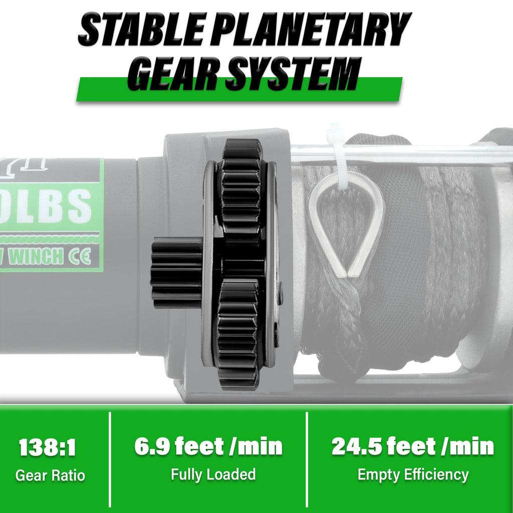 3000 lb 12V DC Electric Winch with Synthetic Rope X871
