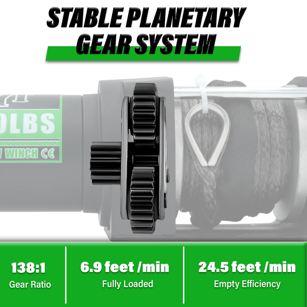3000 lb 12V DC Electric Winch with Synthetic Rope X871