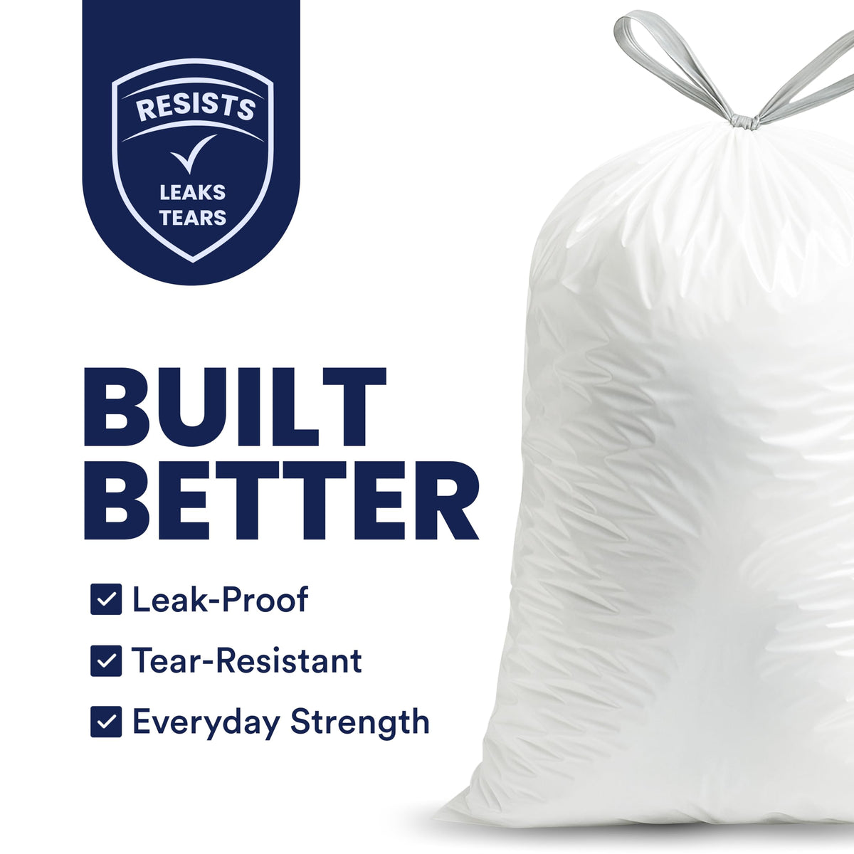 4 Gallon White Drawstring Trash Bags, 200 Count B97220