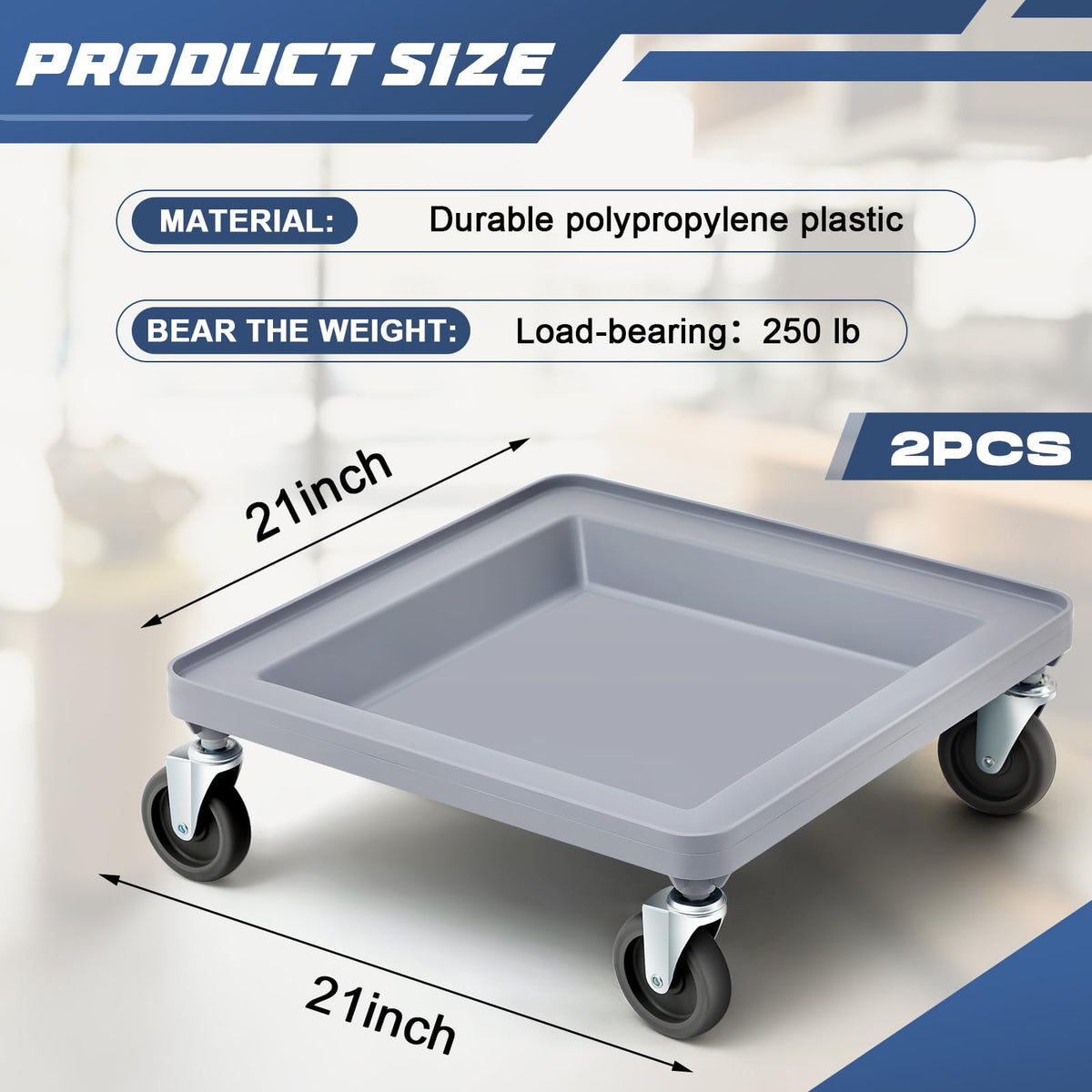 Glass Rack Dolly 4 Wheels 2 Pcs E932813