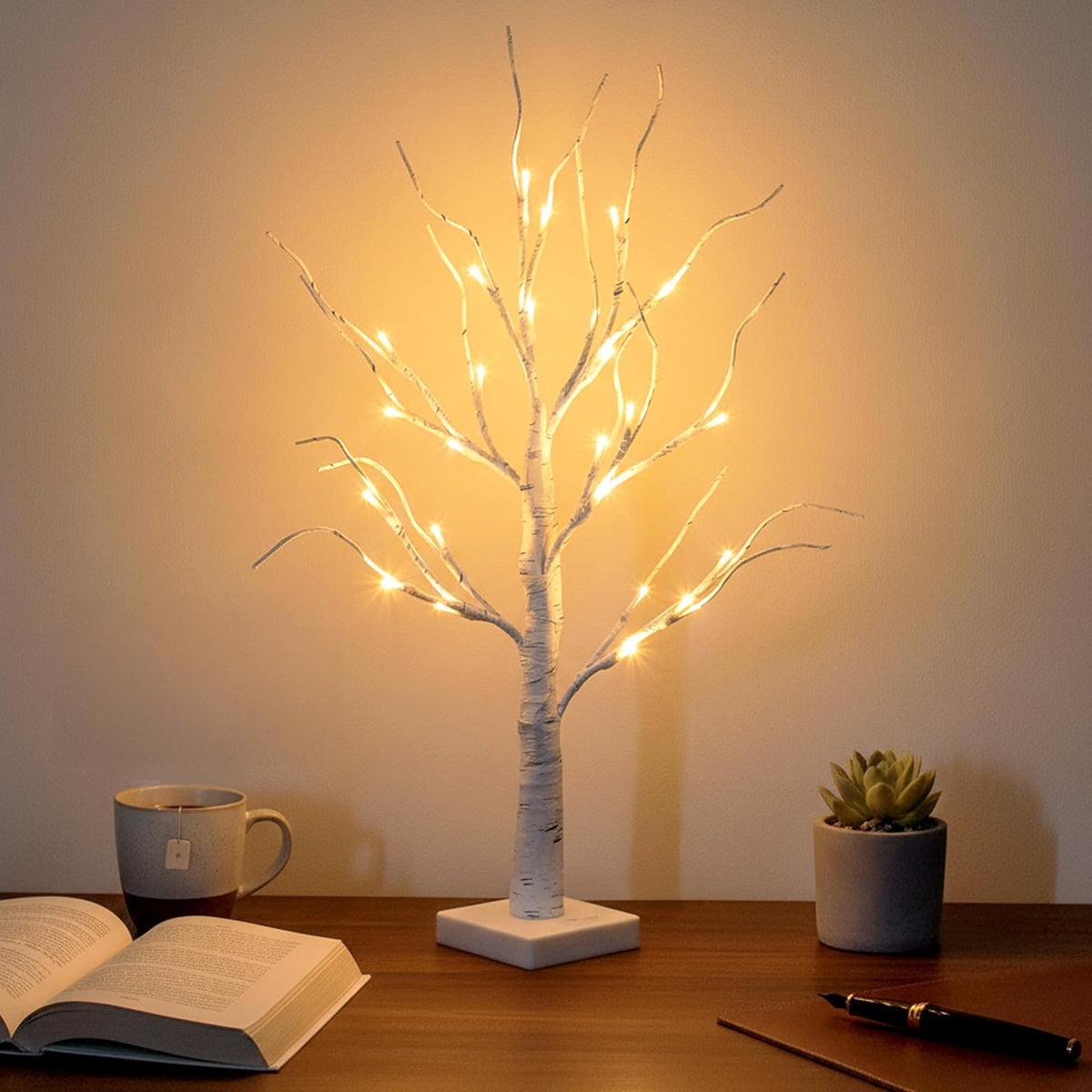 Lighted Birch Tree with Lights E269113