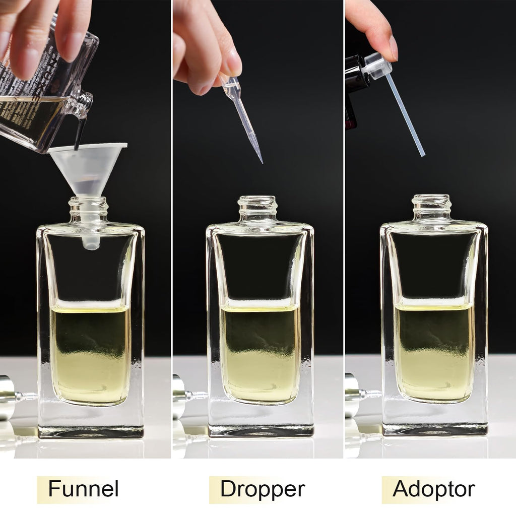 2 Pack 50ml Glass Spray Perfume Bottle Atomizer W1483