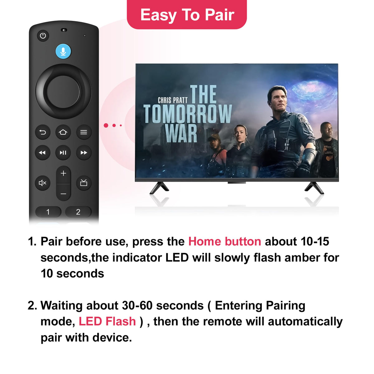 Replacement Fire Stick Remote with Power Volume Buttons Voice Search E12730