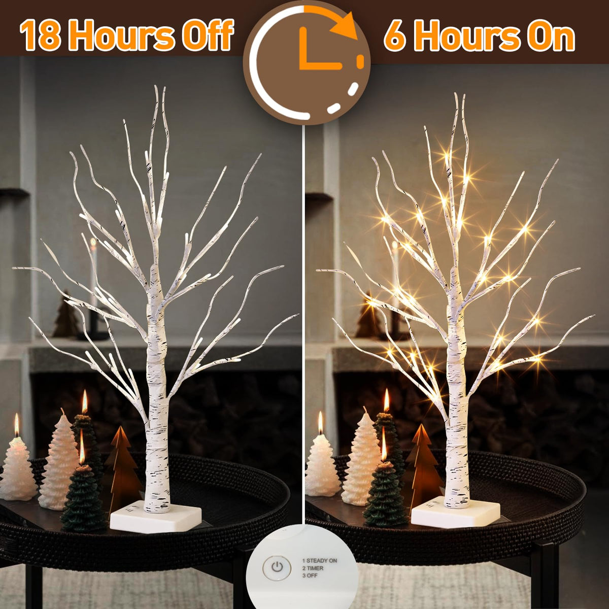 Lighted Birch Tree with Lights E269113