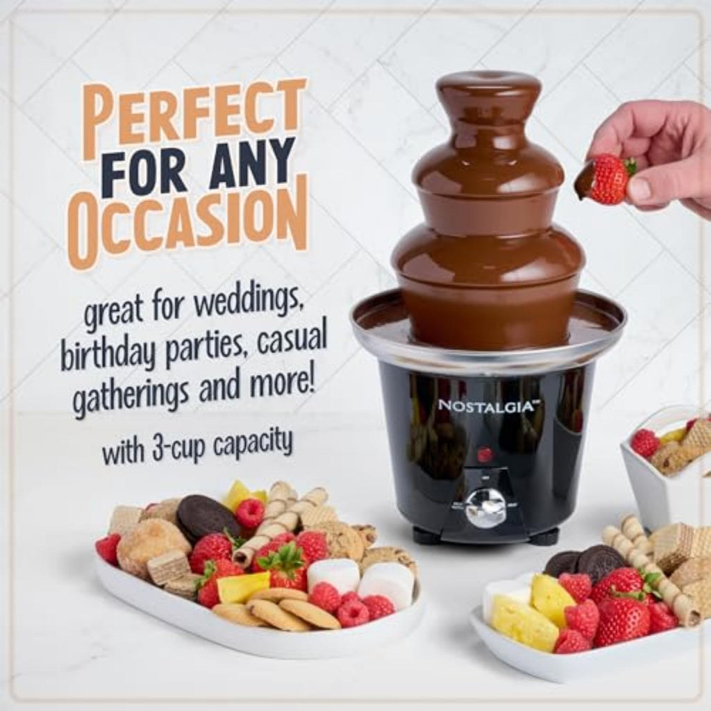 3 Tier Electric Chocolate Fondue Fountain Machine 24-Ounce Black R7015