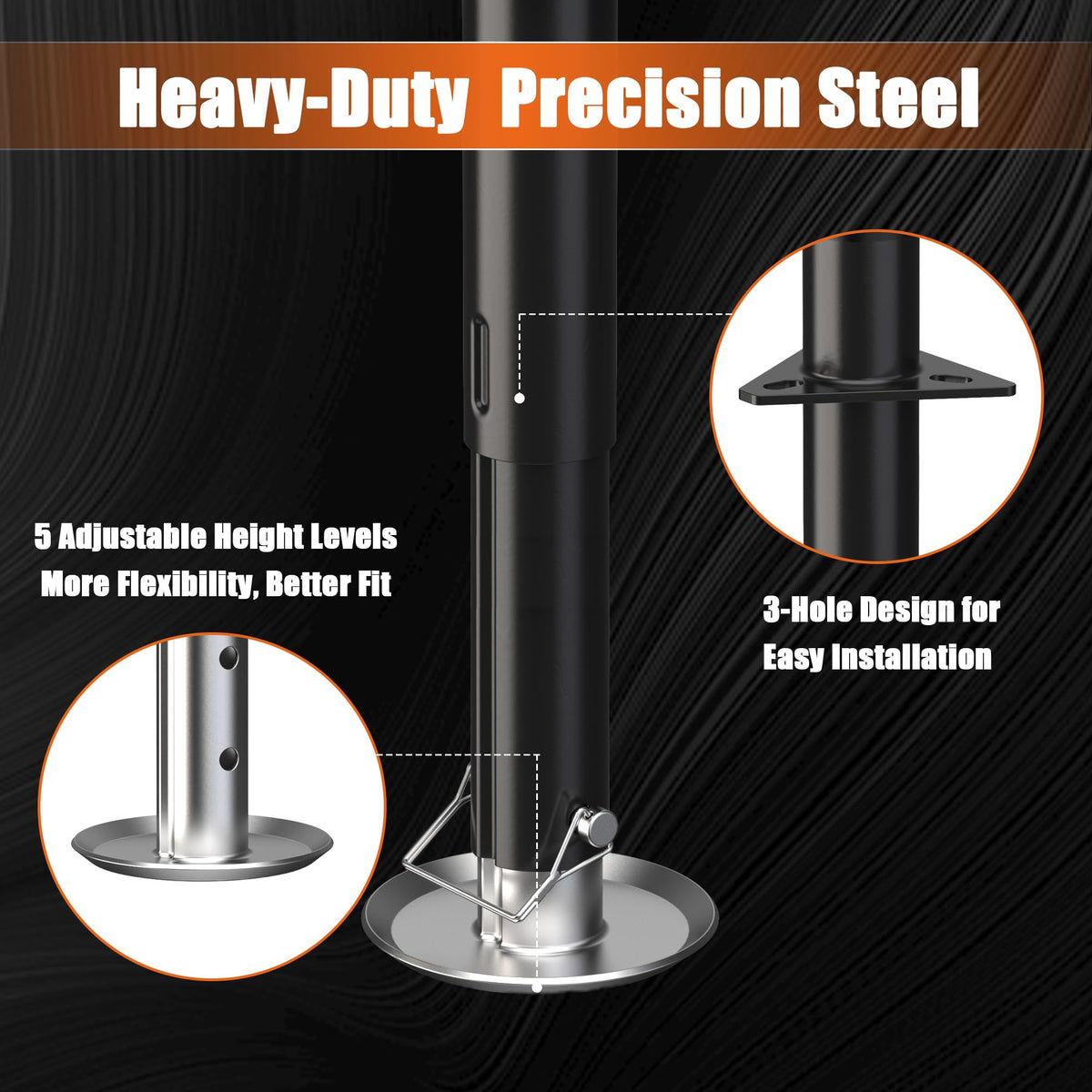 5000lbs A-Frame Trailer Jack 30" Lift Adjustable Drop Leg O83150