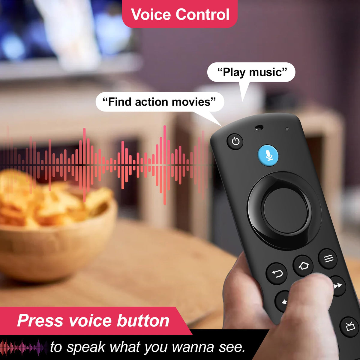 Replacement Fire Stick Remote with Power Volume Buttons Voice Search E12730