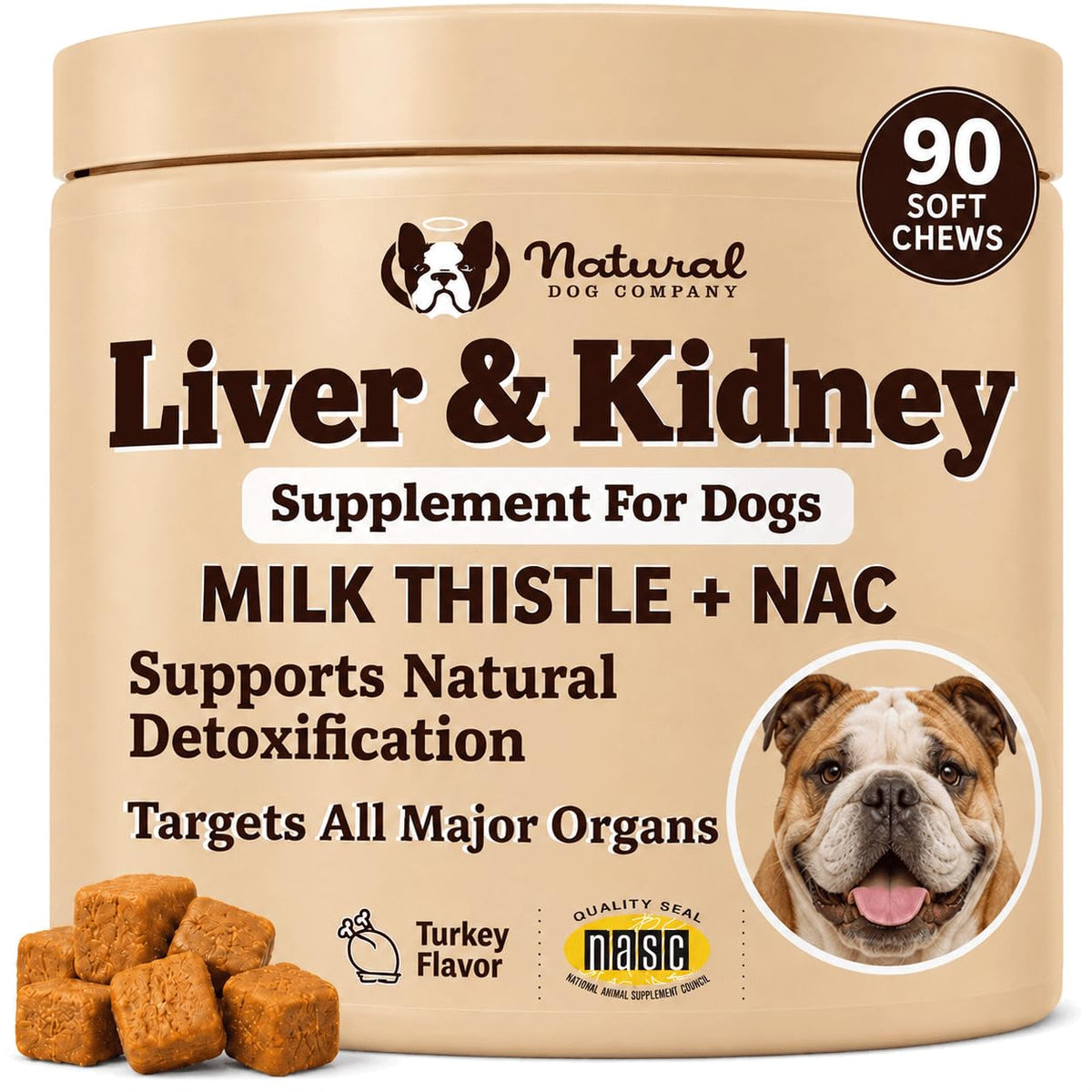 Liver & Kidney Supplement for Dogs 90 Soft Chews V21784