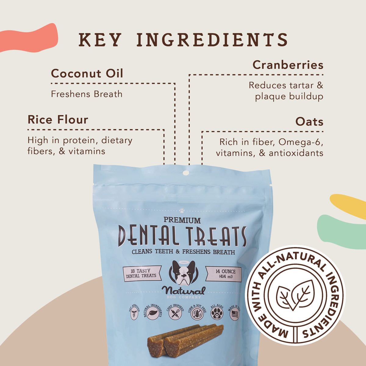 Dental Chews for Dogs 18 Count W508882