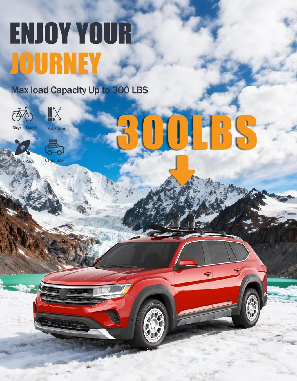 300lb Roof Rack Cross Bars Y833