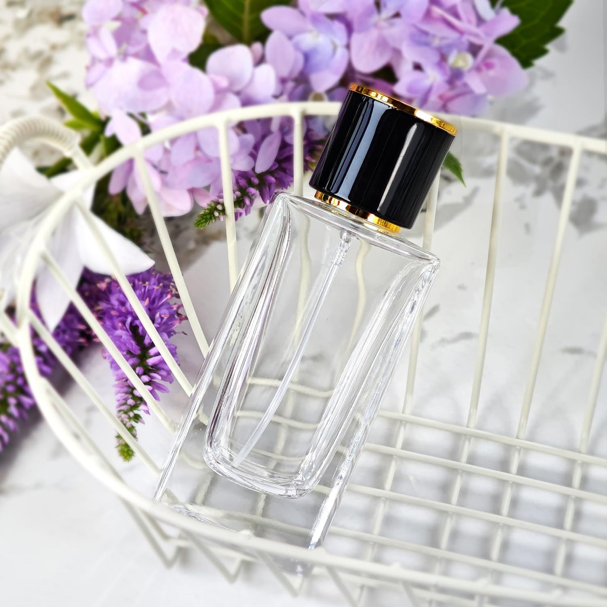 2 Pack 50ml Glass Spray Perfume Bottle Atomizer W1483